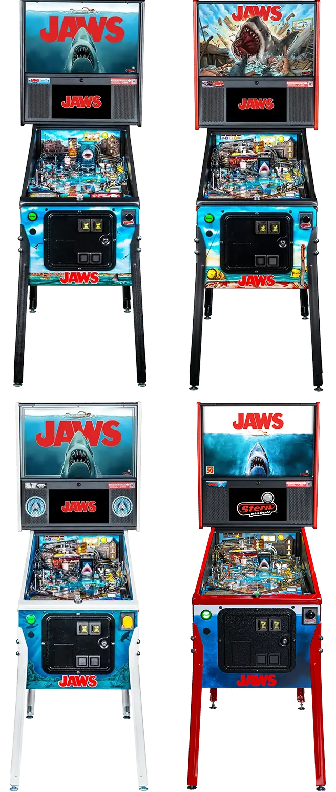 Différentes éditions du flipper Jaws 